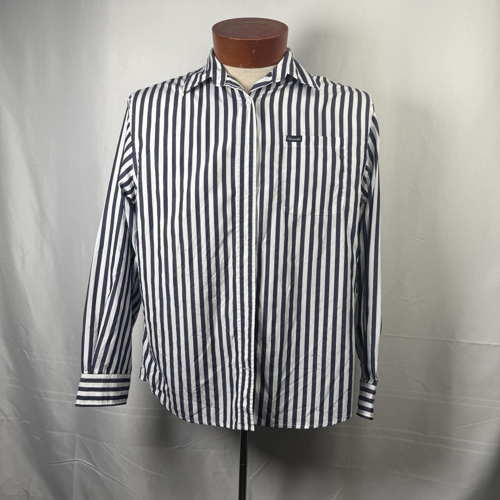 Vtg‎ Falconnable Men American Flag Shirt M Stripe Cotton Luxury France Old Money